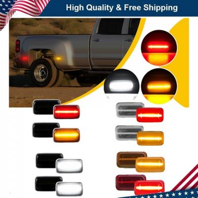 Clear LED Side Marker Lights For 2015-23 Chevy Silverado 2500/3500HD Dually Bed