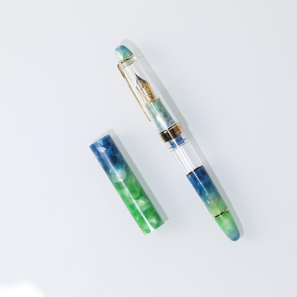 LORELEI 667 Resin Piston Fountain Pen Transparent Ink Pen Iridium EF/F 0.38/0.5mm Writing Gift For Business Office Home School