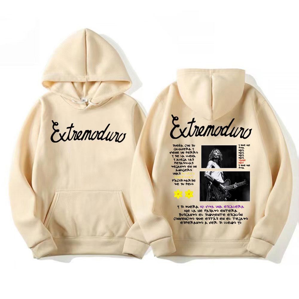 Rock Band Extremoduro Tour 2025 Merch Hoodies Herren Damen Mode Retro Lässig Gemütliches Sweatshirt Hip Hop Punk Stil Übergroßer Hoodie