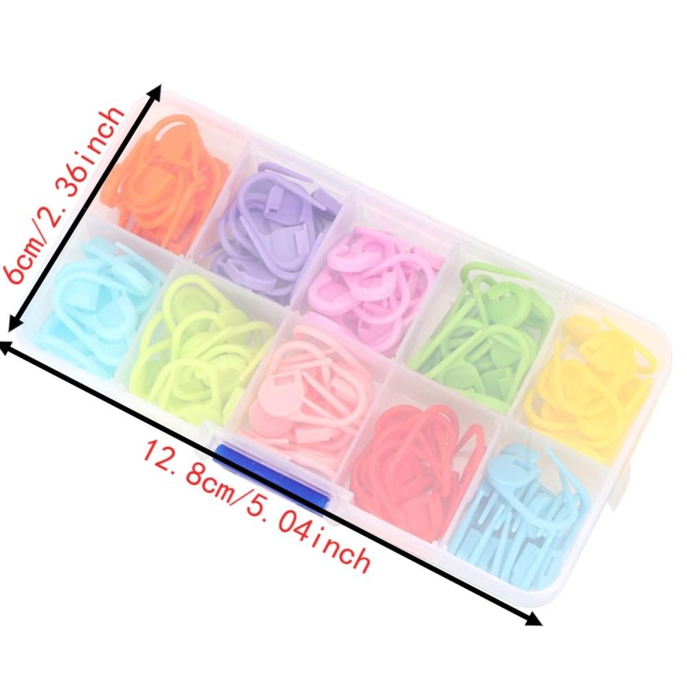 260pcs 10 Colors Knitting Stitch Markers Plastic Material Needle Clip Design Locking Stitch Markers Storage Case Included