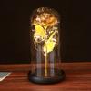 Glass cover gold foil roses, creative Valentine's Day gifts, luminous simulation eternal flower small gifts