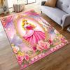 Runner Rug Aurora Princess in Pink Gown in Ornate Floral Frame Art Decor