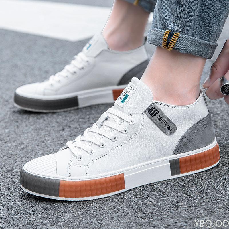 Модная обувь хайтопы из натуральной кожи для мужчин белая черная из натуральной кожи — фото 3