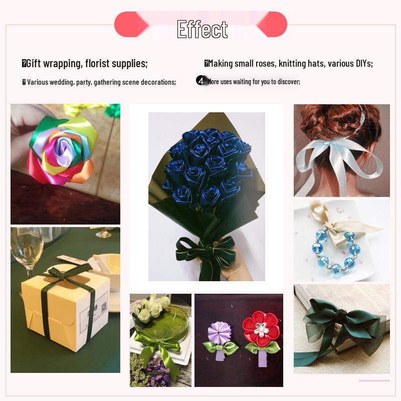 2.5cm Polyester Satin Ribbon for Gift Box and Hair Accessories