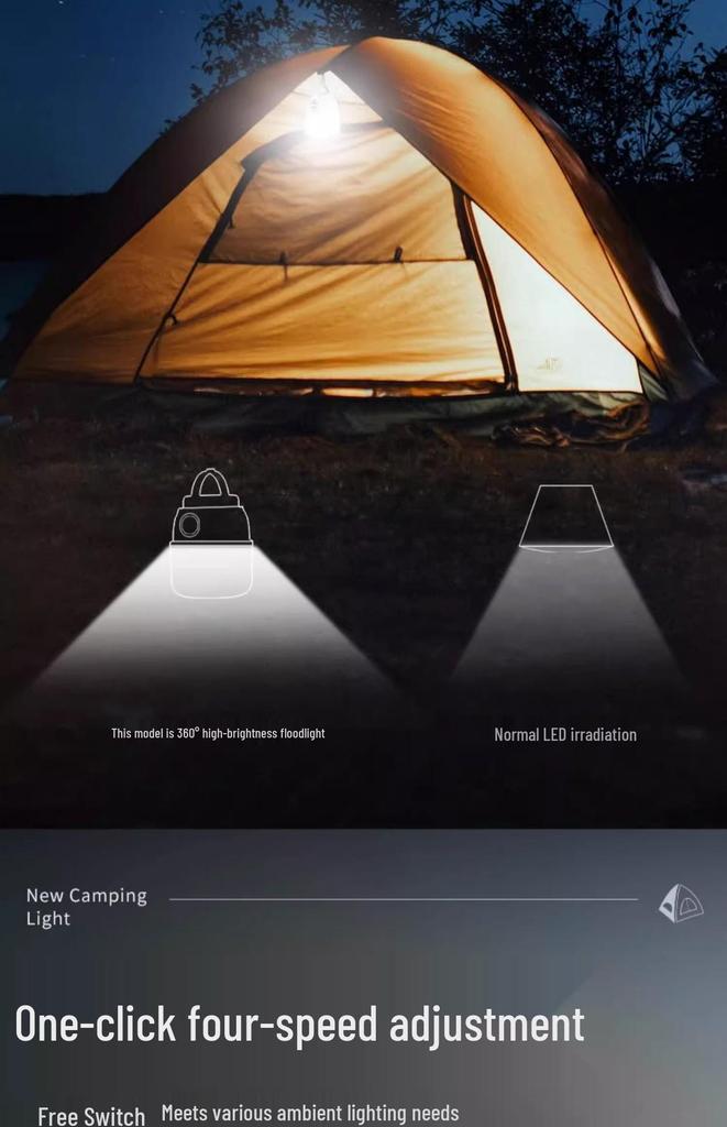 Rechargeable Solar Camping Lantern - Long Battery Life, Emergency & Outdoor Tent Light