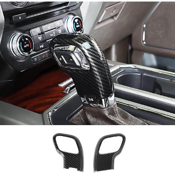 ABS Carbon Fiber Gear Shift Knob Cover Stick Shifter Cap Cover for 2015-2020 Ford F150