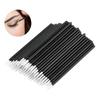 50 Adet Tek Kullanımlık Eyeliner Fırçaları Ince Fiber Kafa Eyeliner Krem Aplikatör Göz Kozmetik Fırça Kapaklı Makyaj Güzellik Araçları