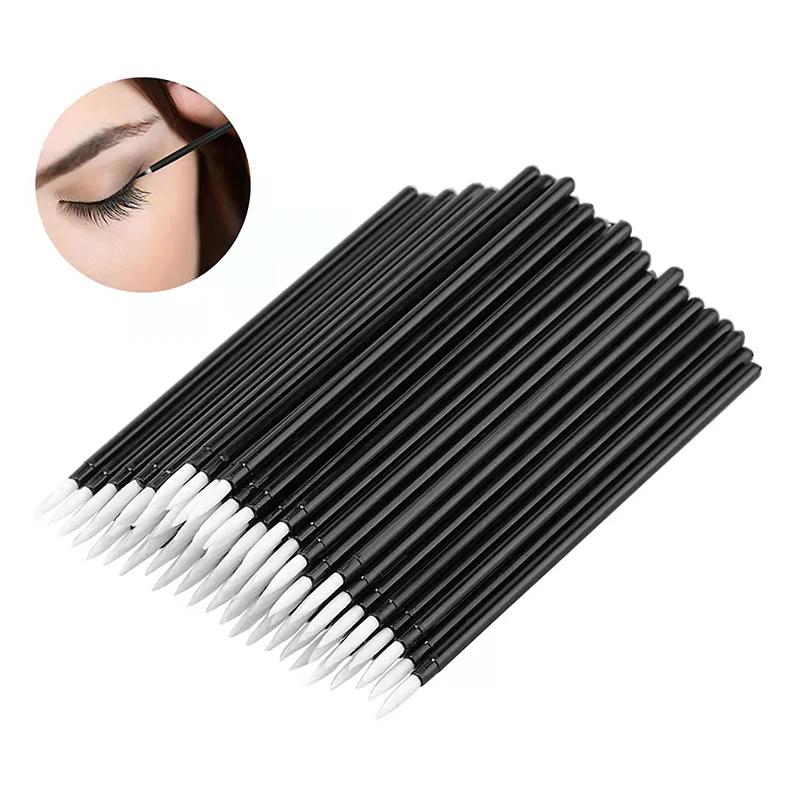50 Adet Tek Kullanımlık Eyeliner Fırçaları Ince Fiber Kafa Eyeliner Krem Aplikatör Göz Kozmetik Fırça Kapaklı Makyaj Güzellik Araçları