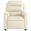 Electric Recliner Chair Cream Faux Leather