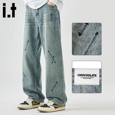 CHOCOOLATEit Herren-Jeans im amerikanischen Stil, locker geschnitten, weites Bein