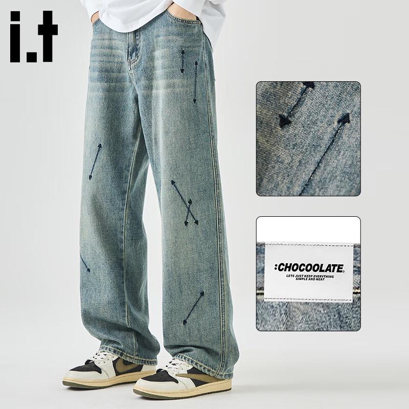 

CHOCOOLATEit Men s American Style Loose Wide-Leg Jeans 32