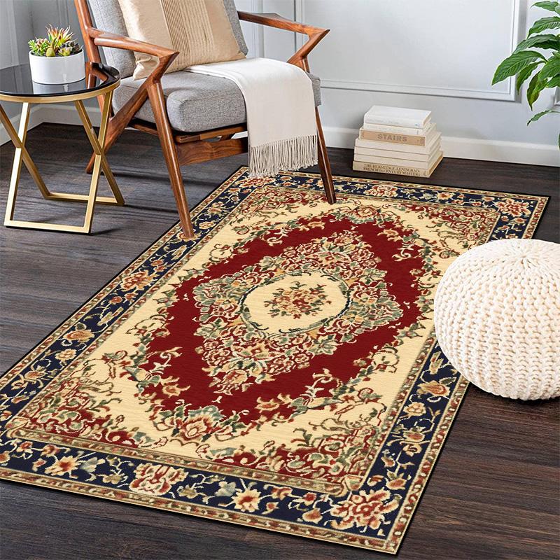 Vintage Dywan Perski Dekoracja Salonu Dywaniki Luksusowe Europejskie Dywaniki Sypialniane Dywaniki Przyłóżkowe Puszyste Miękkie Dywaniki Pod Sofę Mata Podłogowa Zmywalna