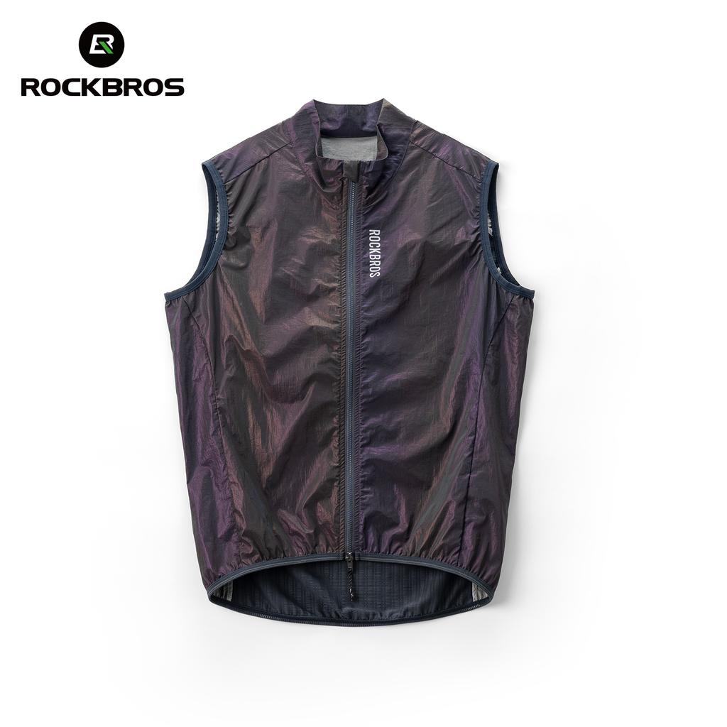 Colete de Ciclismo à Prova de Vento ROCKBROS Leve Respirável Gilet de Bicicleta para Homens Mulheres Compactável Corta-vento Primavera Verão Ciclismo