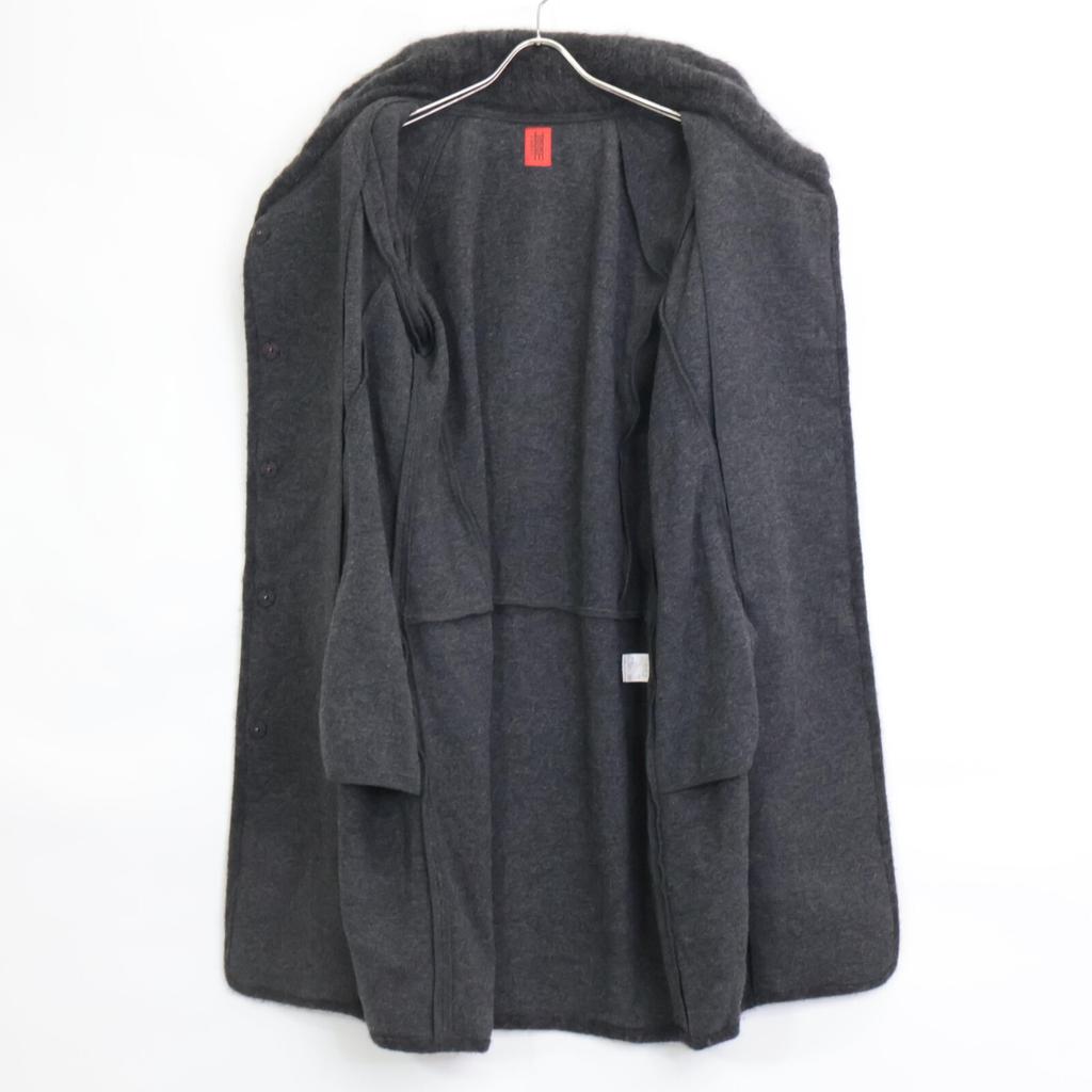 Haat HA23KD301 Gray Mohair Blend Double Ribbed Color Coat Coat 4 grayUsed