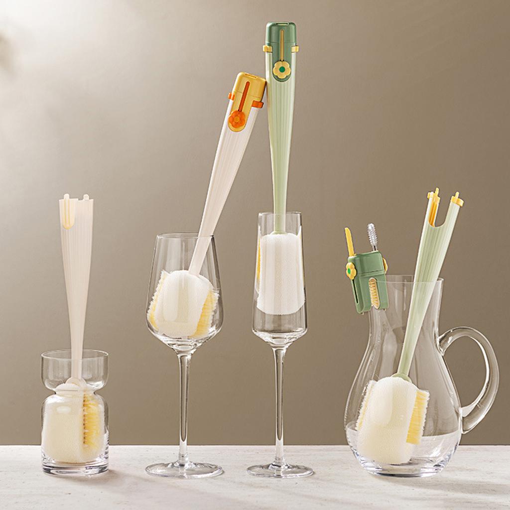 Five In One Long Handle Cup Brush For Water Bottles Baby Bottles And Coffee Mugs Cleaning Brushes