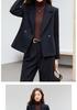 Women's 2025 Black Woolen Short Suit Jacket for Autumn/Winter - High-Grade, Thickened, Casual Fit