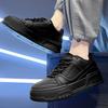 Men's Shoes, Versatile for Spring and Autumn, Casual, Pure Black Board Shoes, Youth Sports, Thick Soled, Height Increasing, Bread and Trendy Shoes