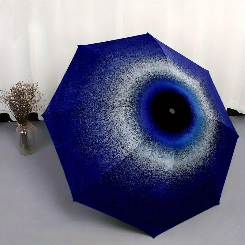 1pc Eye Iris Automatic Open/close Folding Compact Umbrella, 8-Rib Sturdy Canopy, Lightweight Portable, Everyday Use, Gift, Outdoor Umbrella, Travel Es