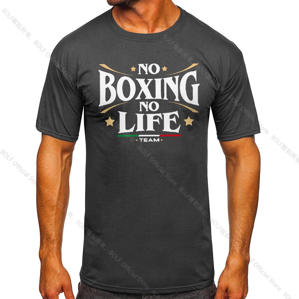No Boxing No Life Gym Printed Vintage Men T-shirt Sport 100% Cotton Classic Tees for Men Women Sportswear Tops