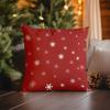 Home Decor Christmas Red Pillow with Snowflake Pattern Pattern Cushion Cover Suitable for Sofa Bedroom Car Pillow Cover