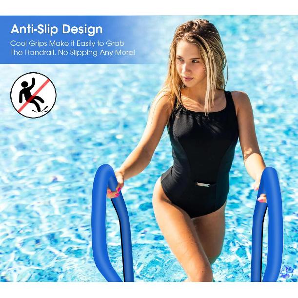 Pool Handrail Cover, Rail Grip for Swimming Pool Hand Railing Covers with Zipper, 4 Feet Slip Resistant Safety Grip Sleeve for Swimming Pool Inground