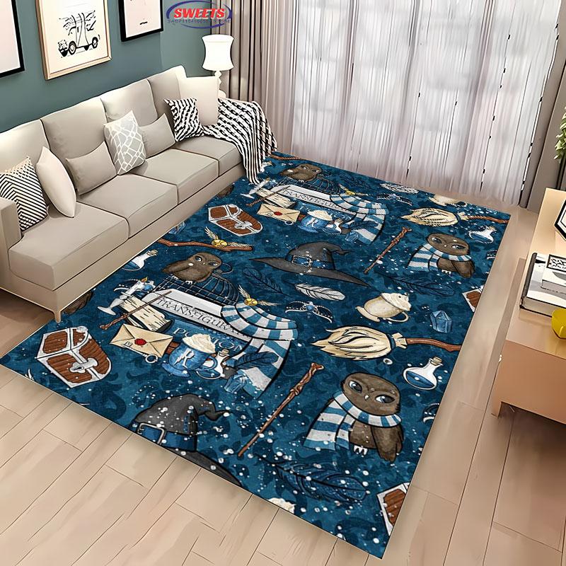 3D Magic Props Pattern Magic Hat Wand Floor Rug Carpet for Living Room Bedroom Sofa Mat Kitchen Doormat Non-slip Floor Mat Gift