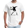 Swag Banksy Flower Thrower Trička 100% Bavlněná Látka Pánské Tričko Pánská Trička Novinka Street Art Designérská Rebelská Trička Oversize