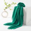 Spring & Summer Lightweight Sunscreen Shawl: Imitation Cotton-Linen, High-End Silk Gauze Scarf, Solid Color for Women