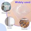 6pcs Self-Adhesive Shower Rod Holder, Clear Invisible Curtain Rod Bracket, No Drilling Wall Mount Tension Rod Retainer for Bathroom Kitchen Bedroom