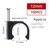 100Pcs/Set Plastic Metal Nail In Cable Clips Black Coaxial Cable Clamp  for Home Office Workshop