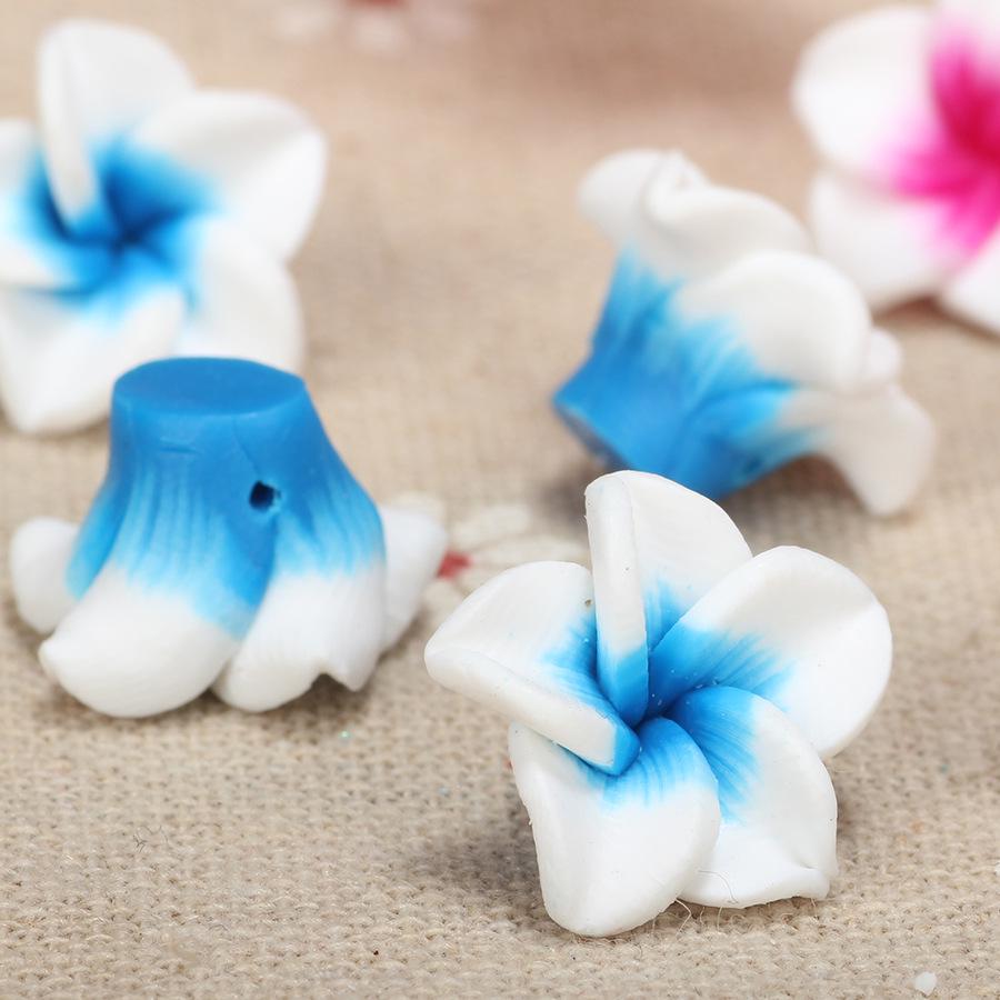 15mm Polymer Clay Plumeria Egg Flower Beads for DIY Bracelet and Necklace Jewelry Making