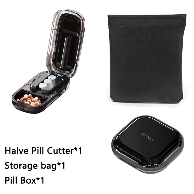 Portable 2/4 In 1 Pill Cutter Storage Box Reusable Medicine Containers Medicine Storage with Accurate Pill Alignment