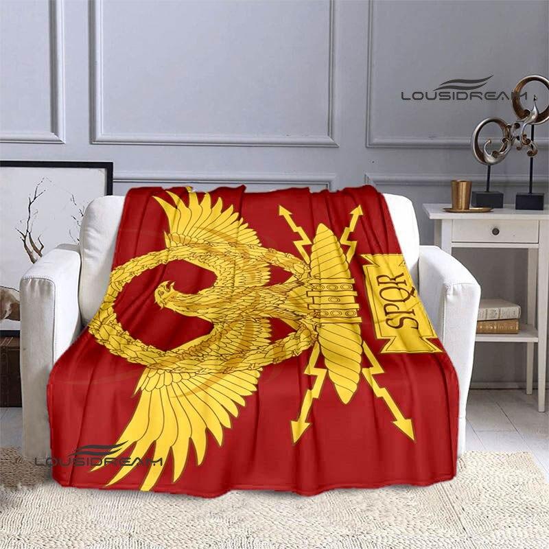 Roman SPQR Bedruckte Decke, warmes Flanell, weich und bequem, modische dekorative Decke, Heimreisedecke, Geburtstagsgeschenk