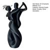 Streamlined Body Shape Sculpture 3D Printing Art Ornament, Matte Black Dancing Couple Model, Abstract Tango Scratch-resistant Figurine Dance