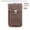 Men's Genuine Leather Waist Bag - Crazy Horse Cowhide Mobile Phone Holster for Outdoor & Construction Use