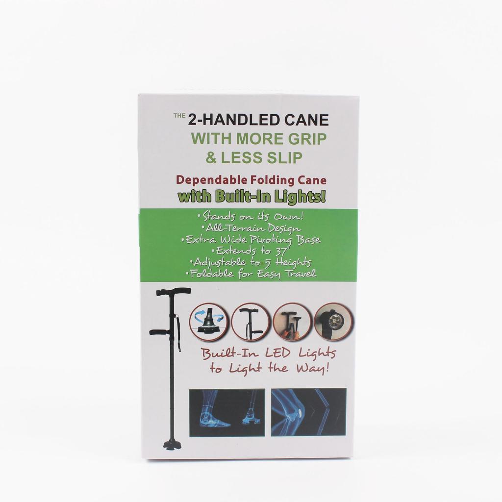 Multifunctional Folding Double-Handle Aluminum Crutch for Outdoor Hiking and Elderly Assistance