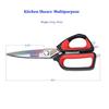 LIVINGO Heavy-Duty Kitchen Scissors, Large, Sharp Stainless Steel with Titanium Coating, Hot-Forged Cutting Blades, Rubber Soft Grip, Nut Cracker, Bot