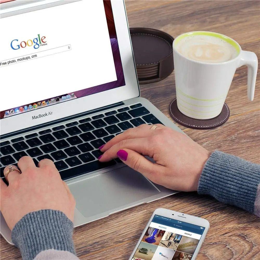 6Pcs Business Tea/Coffee Cup Pad Non-slip Insulation Mat Table Decoration Leather Coaster  Party