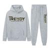 Mens Casual Tracksuit Long Sleeve Hooded Sweatshirt Pants Set Sportswear
