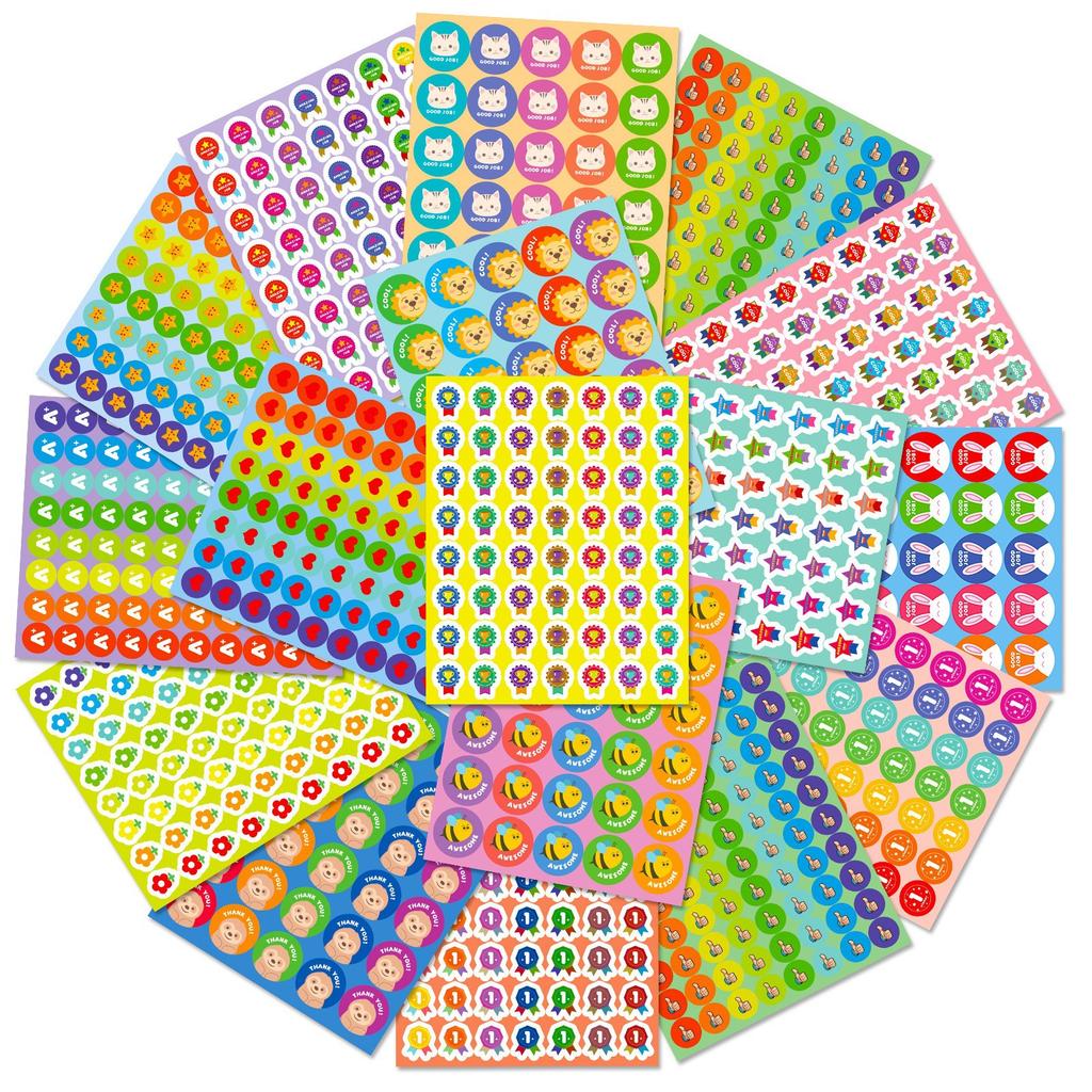 16 Photos/package of Children's Reward Stickers for Students Stationery Stickers Creative Cartoon Cute Prizes Kindergarten Teacher Award