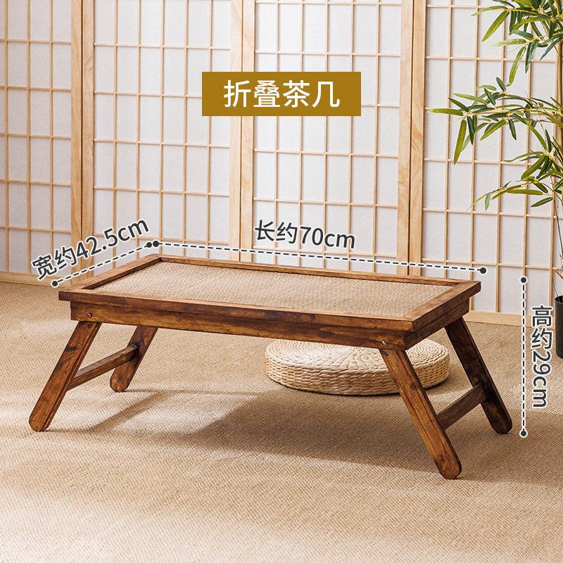 Japanese Solid Wood Folding Bay Window Tea Table Small Zen Coffee Table for Home Living Room Tatami Mat Portable
