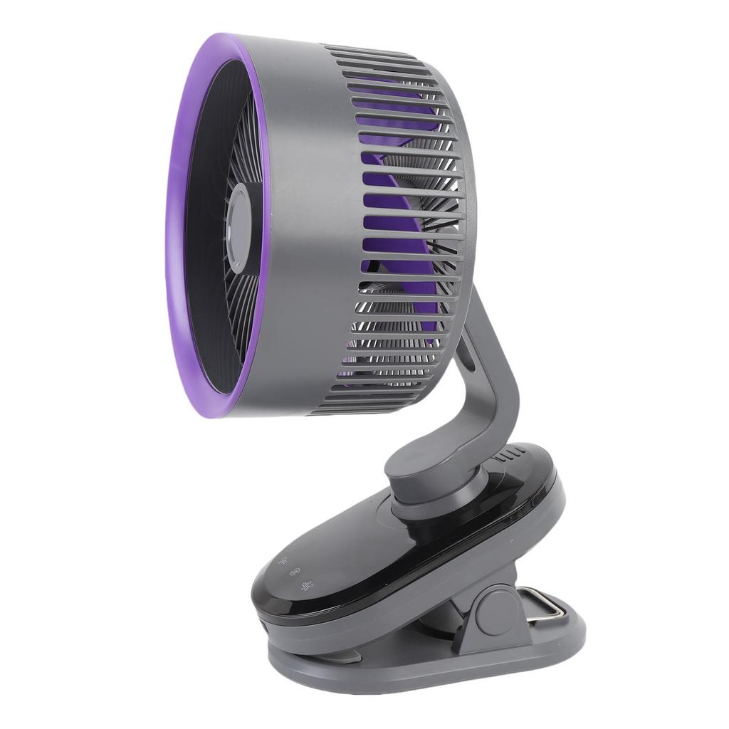 Auto Oscillating Fan 100 Speeds Low Noise Type C Charging Small Desk Fan with Touch Buttons and LED Display Screen