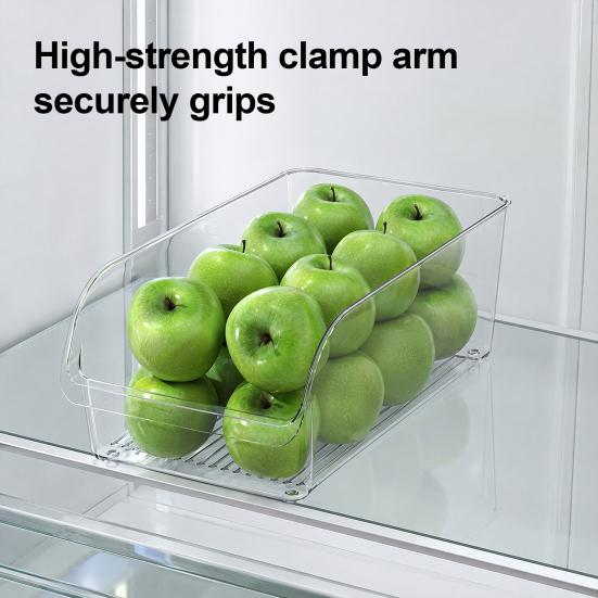 Refrigerator Storage Box, Large Opening Design Transparent Storage Bin, Food-Grade Crisper Box for Kitchen Cabinet Pantry Organization