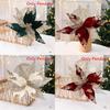 Simulated Flower Pendant With Sequins Design Christmas Home Decoration Prop For Holiday Decor And Diy Wreaths