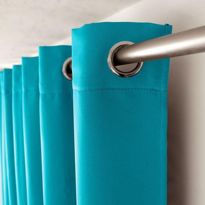 Rideau occultant uni avec 8 œillets turquoise 140x240 cm