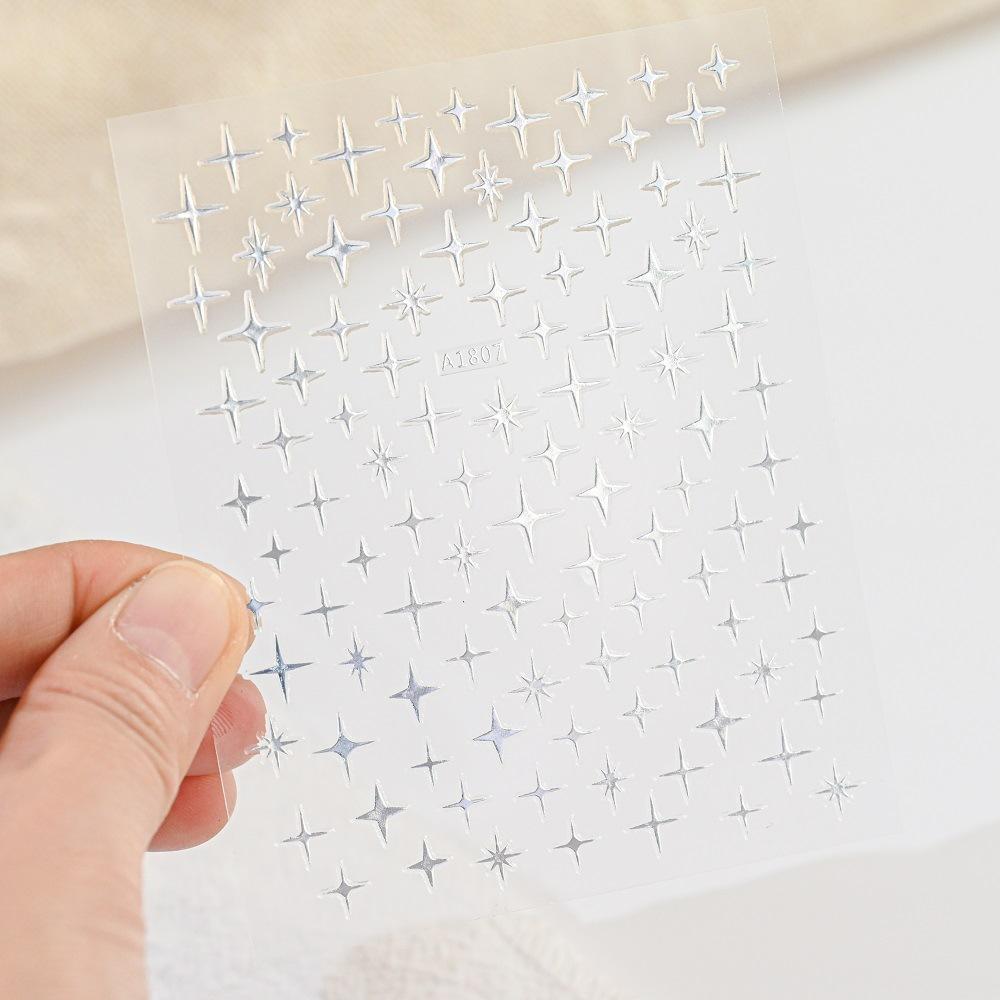9-Color Four-Pointed Star Nail Art Sticker Diy Plastic Nail Art Decorative Sticker Color Star Light Nail Art Sticker