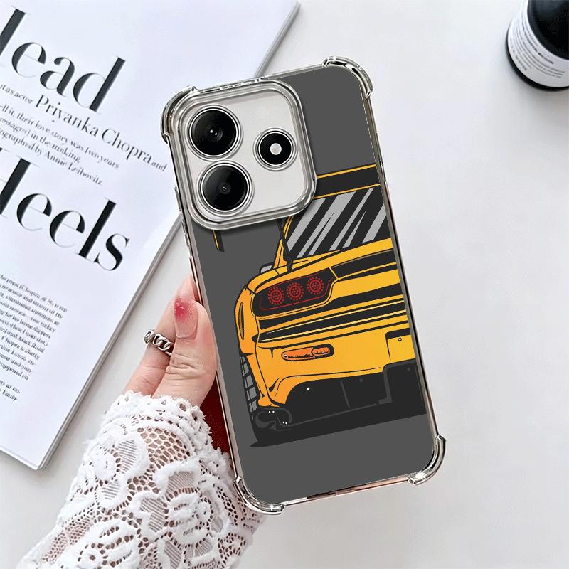 JDM Sports Cars Minimalist Design Plating Phone Case For Xiaomi Redmi Note 14 15 Pro Plus 13 12 11 11S 11T 10 9S 9 5G Anti-Fall