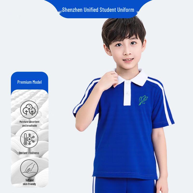 Shenzhen Primary School Boys' Summer Premium Short Sleeve T-shirt