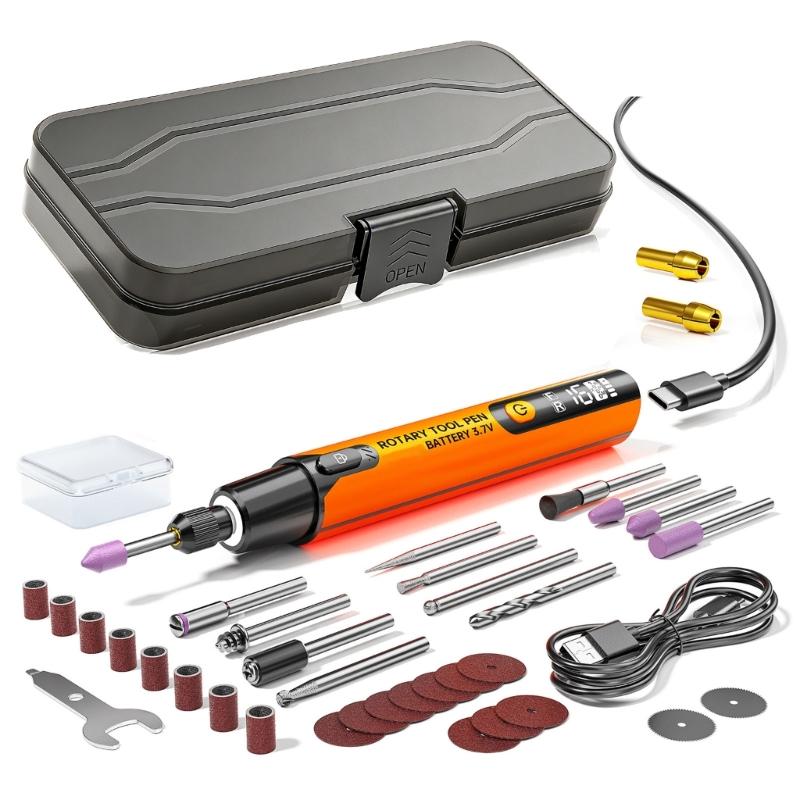 

Travel Engraver Pen 12 Piece Accessories Set Ergonomic Hand Drill Tool For Home Workshop Jewelry Making 1 оранжевый