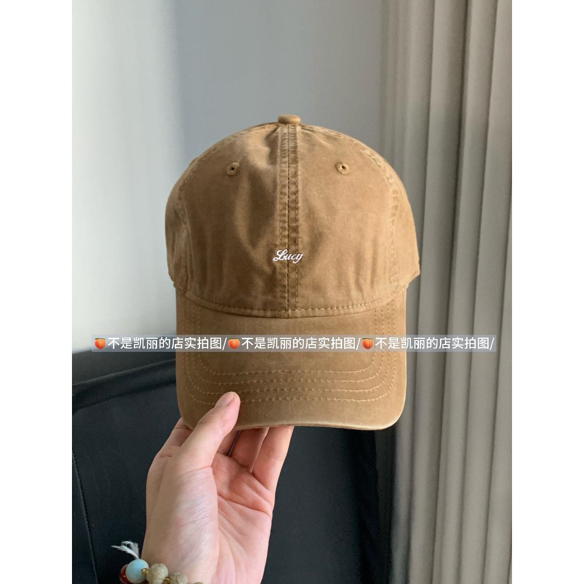 

Design Is Amazing! Versatile Not Picky Washed Into Old Letter Baseball Caps Women Size Looks Good Small Face Duckbill Cap Men adjustable верблюд
